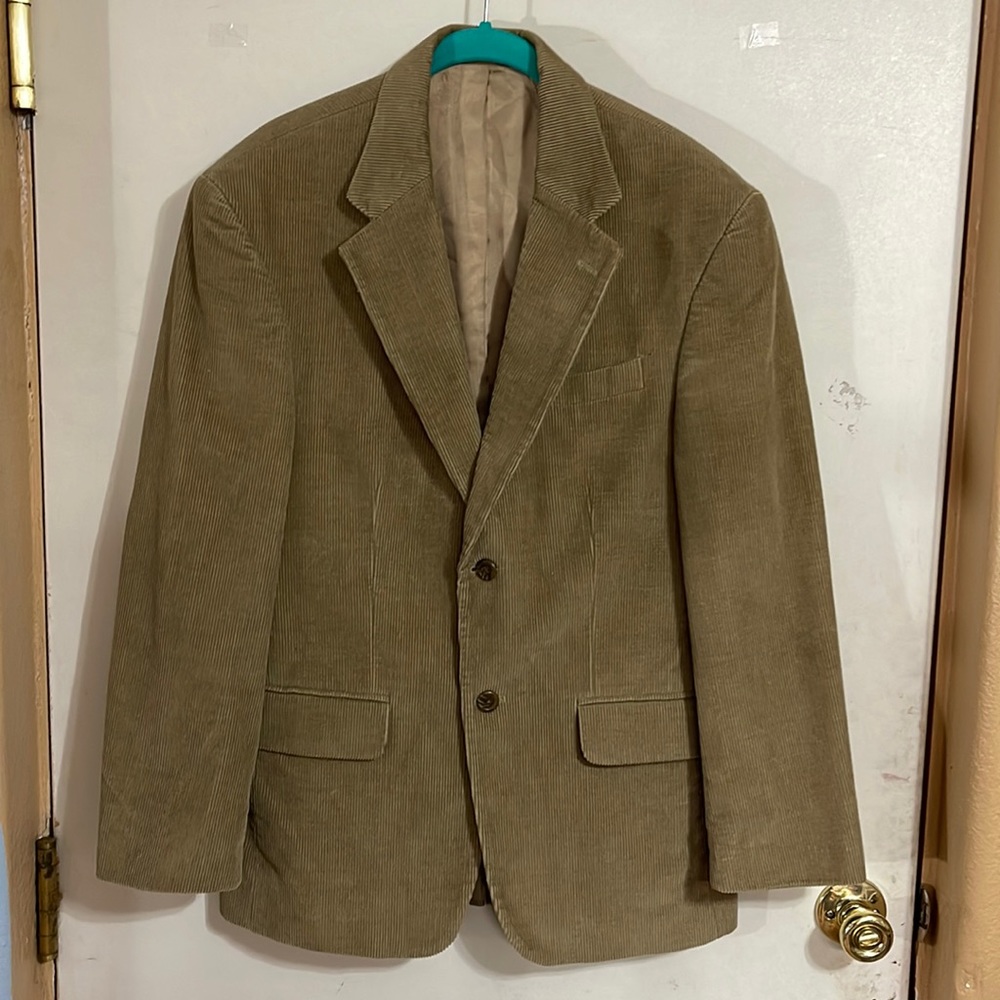 Lands End 38S Tan Corduroy Lined  Blazer